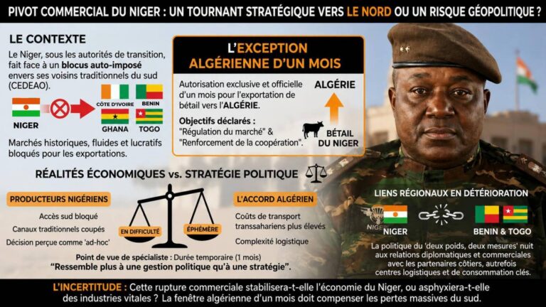 Niger : une ouverture commerciale vers l&rsquo;Algérie sur fond de tensions avec le sud