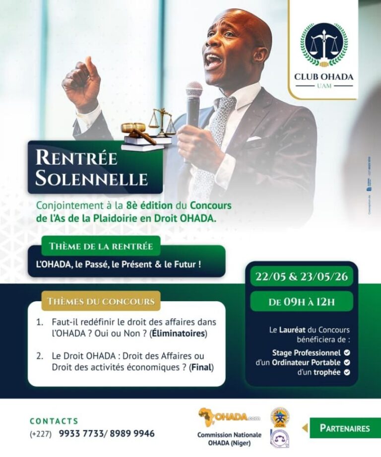 Niamey : le droit OHADA à l&rsquo;honneur avec rentrée solennelle et concours de plaidoirie