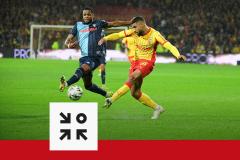 Matthieu Udol devant le Havrais Loïc Nego. (B.&nbsp;Papon/L'Équipe)