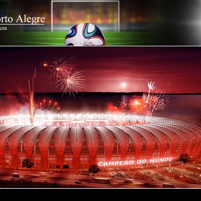 Stade José-Pinheiro-Borda. Situé sur le magnifique littoral de Porto Alegre, le stade José-Pinheiro-Borda a accueilli quatre finales de Copa Libertadores par le passé. Il a été choisi pour recevoir cinq matchs de la Coupe du monde 2014, dont un quart de finale, et a été modernisé pour l’occasion. Localisation : Porto Alegre Capacité : 48.849 Construction : 1969 (modernisation) Matchs : quatre rencontres de poule (France-Honduras, Australie-Pays-Bas, Corée du Sud-Algérie et Nigeria-Argentine) et un huitième de finale © Copa2014.gov.br, Wikimedia Commons, cc by 3.0