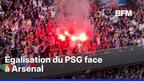 Ousmane Dembélé égalise pour le PSG face à Arsenal, le Parc des Princes exulte