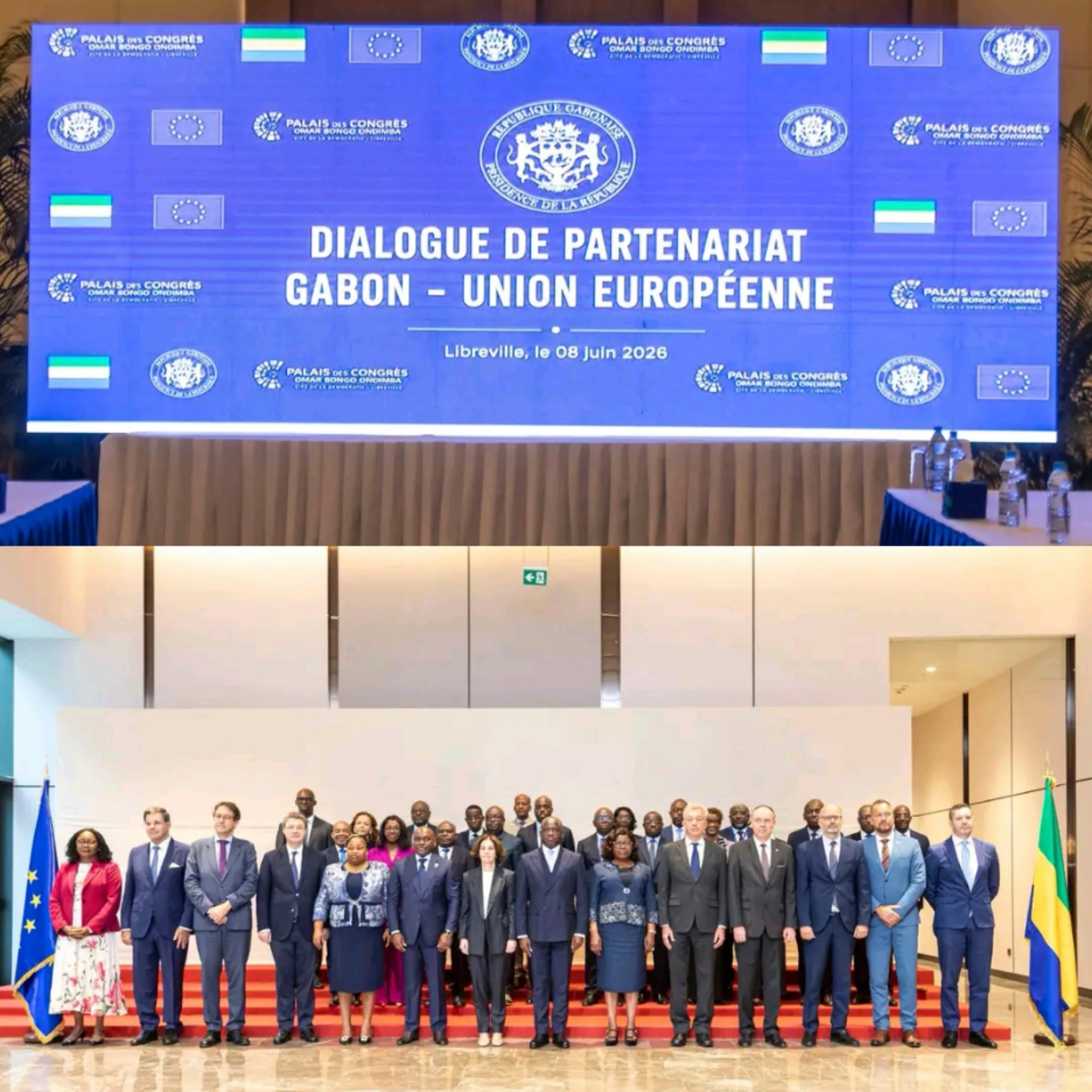 Représentants gabonais et européens lors du dialogue de partenariat