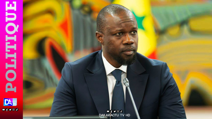 Portrait d’Ousmane Sonko lors d’un discours politique