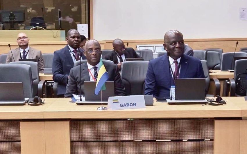 Représentants gabonais discutant de diplomatie