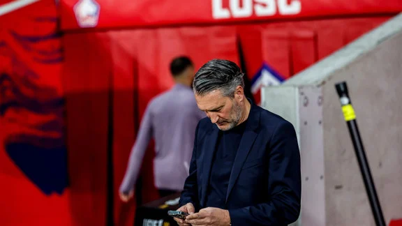 Olivier Létang, président du LOSC, lors d'une conférence de presse