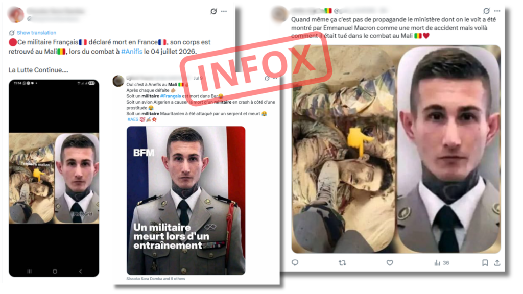 Aucun soldat français n'a été tué à Anéfis, ces posts sont mensongers.