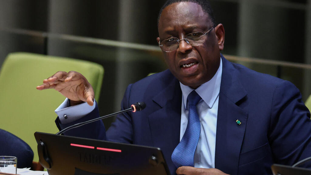 Macky Sall s'exprime lors d'une audition pour sa candidature au poste de secrétaire général de l'ONU à New York, en avril 2026.