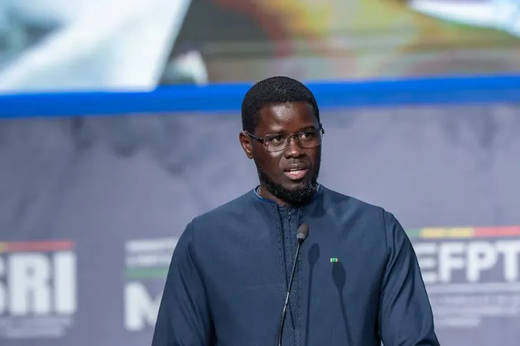 Le président sénégalais Bassirou Diomaye Faye lors du lancement de son nouveau parti politique.