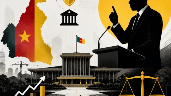 Illustration éditoriale : situation politique au Cameroun concernant l'absence de Paul Biya