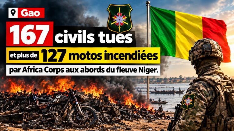 Au bord du fleuve Niger, Africa Corps tue 167 civils et brûle plus de 127 motos à Gao